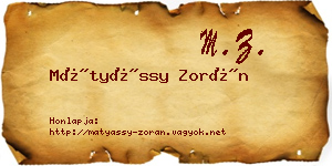 Mátyássy Zorán névjegykártya